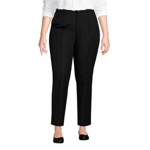 Black High Waisted Ankle Pants Women's‎ Size  10 / 12 Elastic Waist Career